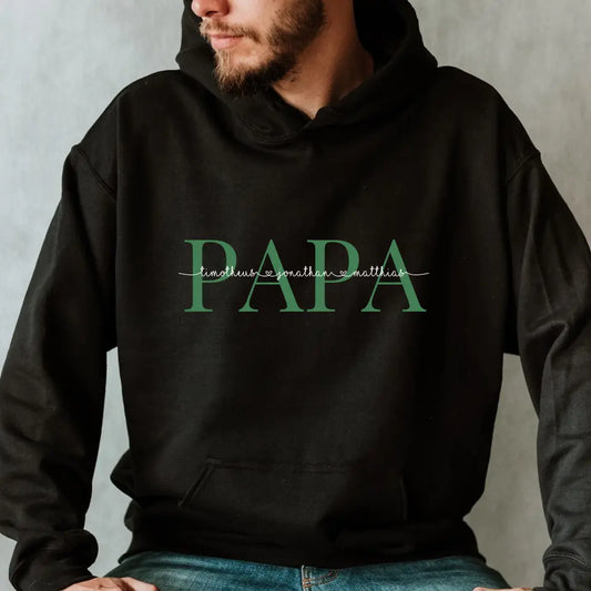 Personalisierter Hoodie für Väter schwarz