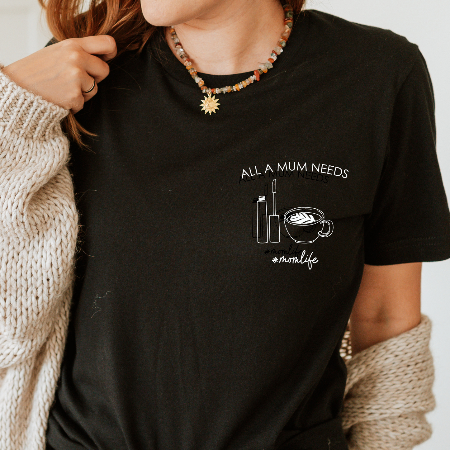 Concealer und Kaffee T-Shirt