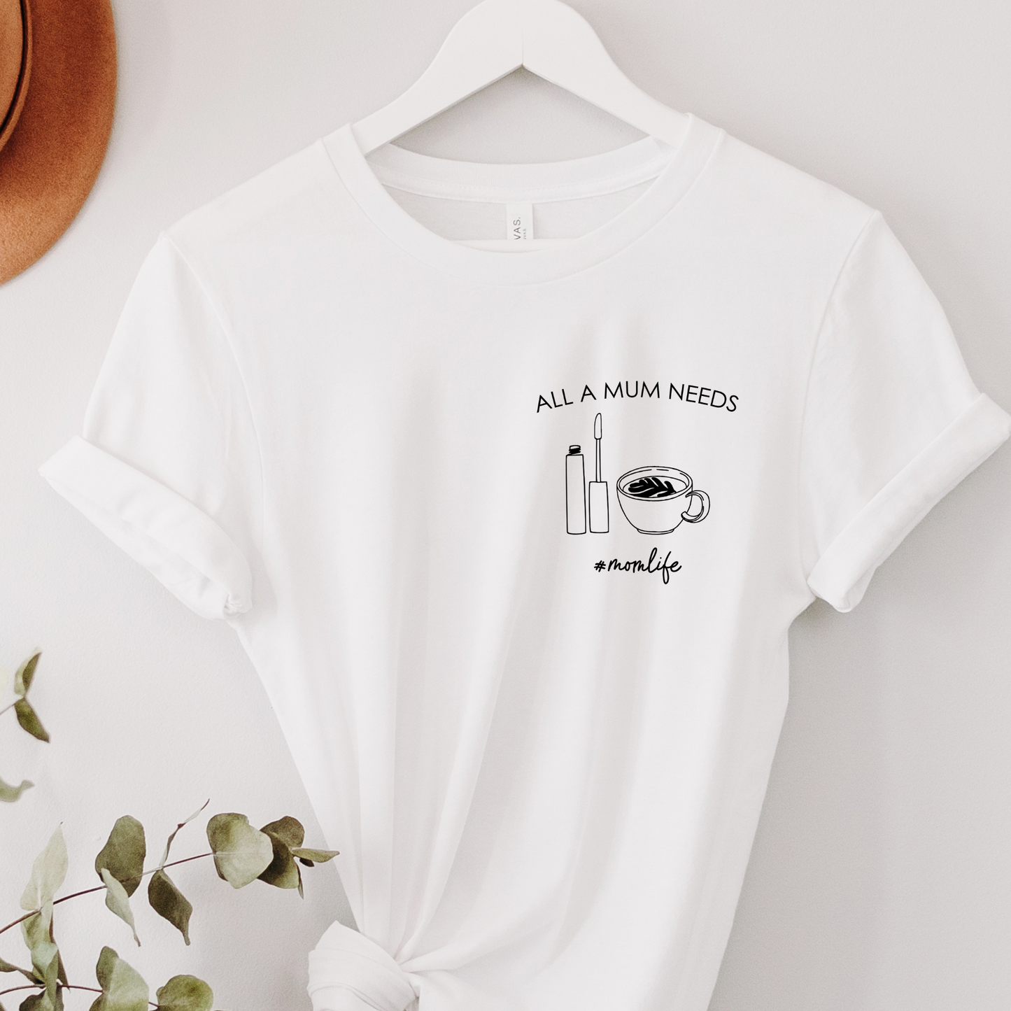 Concealer und Kaffee T-Shirt