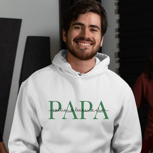 Personalisierter Hoodie für Väter weiß