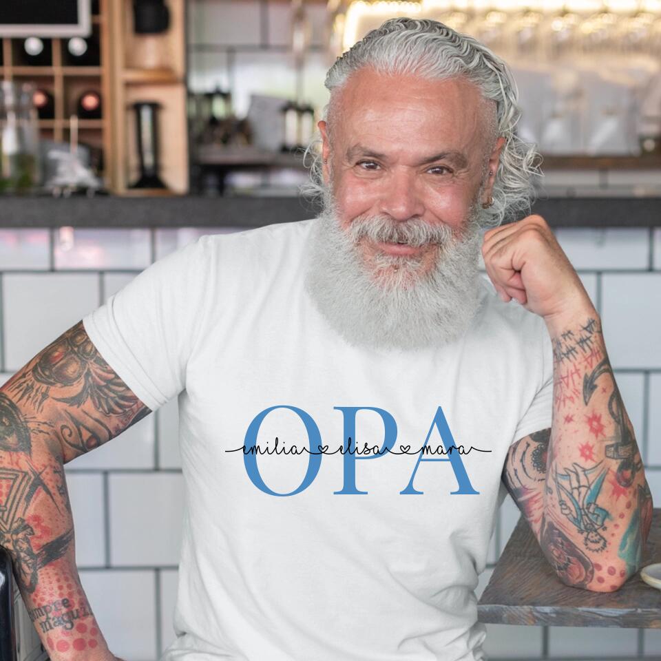 Personalisiertes T-Shirt für Opas weiß