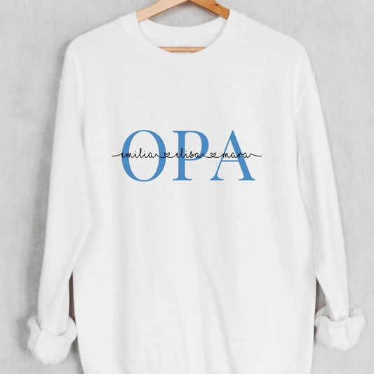 Personalisiertes Sweatshirt für Opas weiß