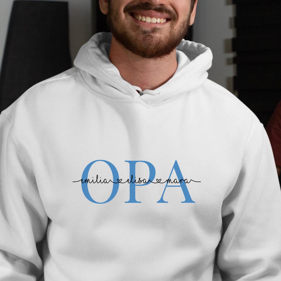 Personalisierter Hoodie für Opas weiß