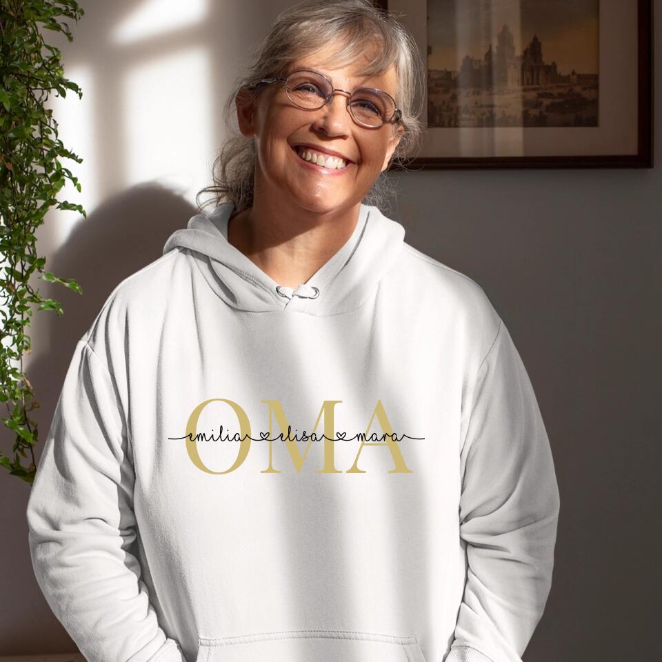 Personalisierter Hoodie für Omas weiß