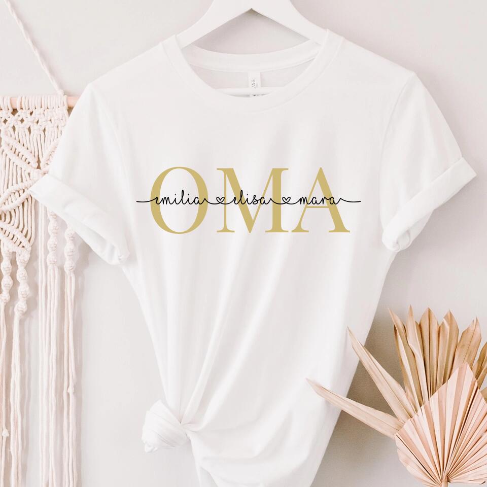 Personalisiertes T-Shirt für Oma weiß