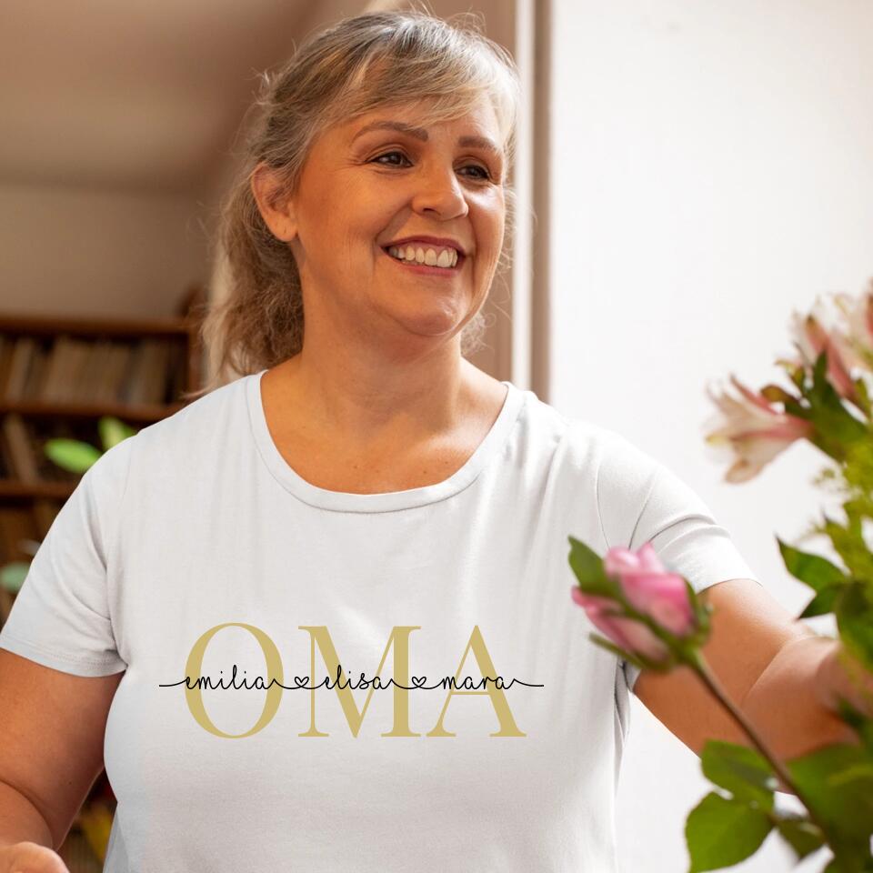 Personalisiertes T-Shirt für Oma weiß