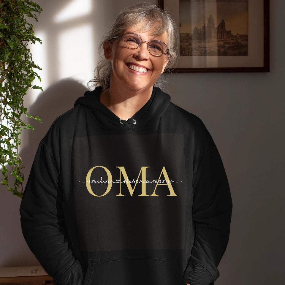 Personalisierter Hoodie für Omas schwarz