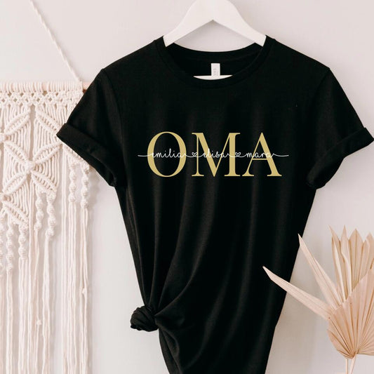 Personalisiertes T-Shirt für Omas schwarz