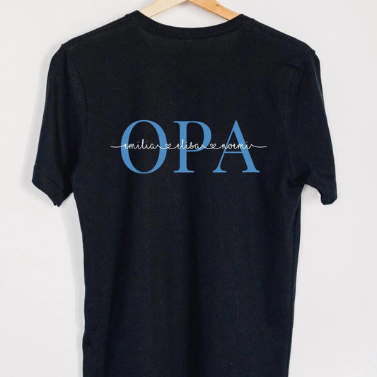 Personalisiertes T-Shirt für Opas schwarz