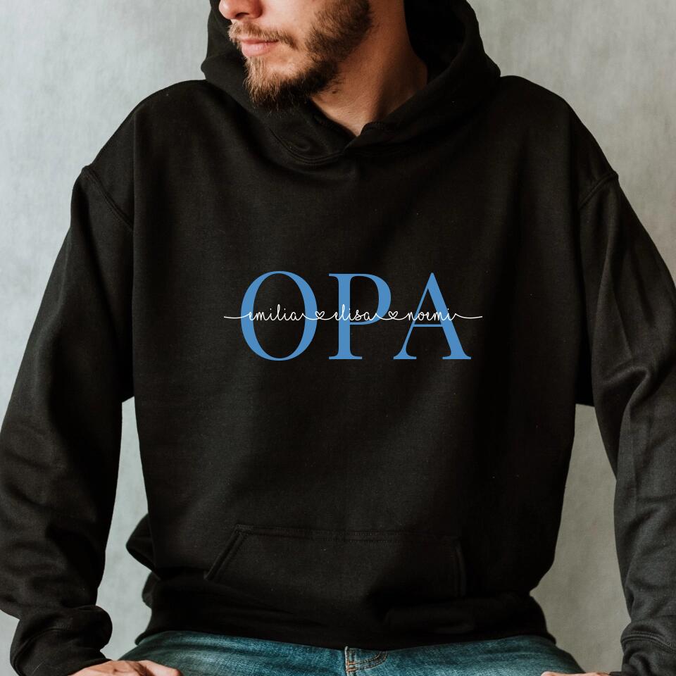 Personalisierter Hoodie für Opas schwarz