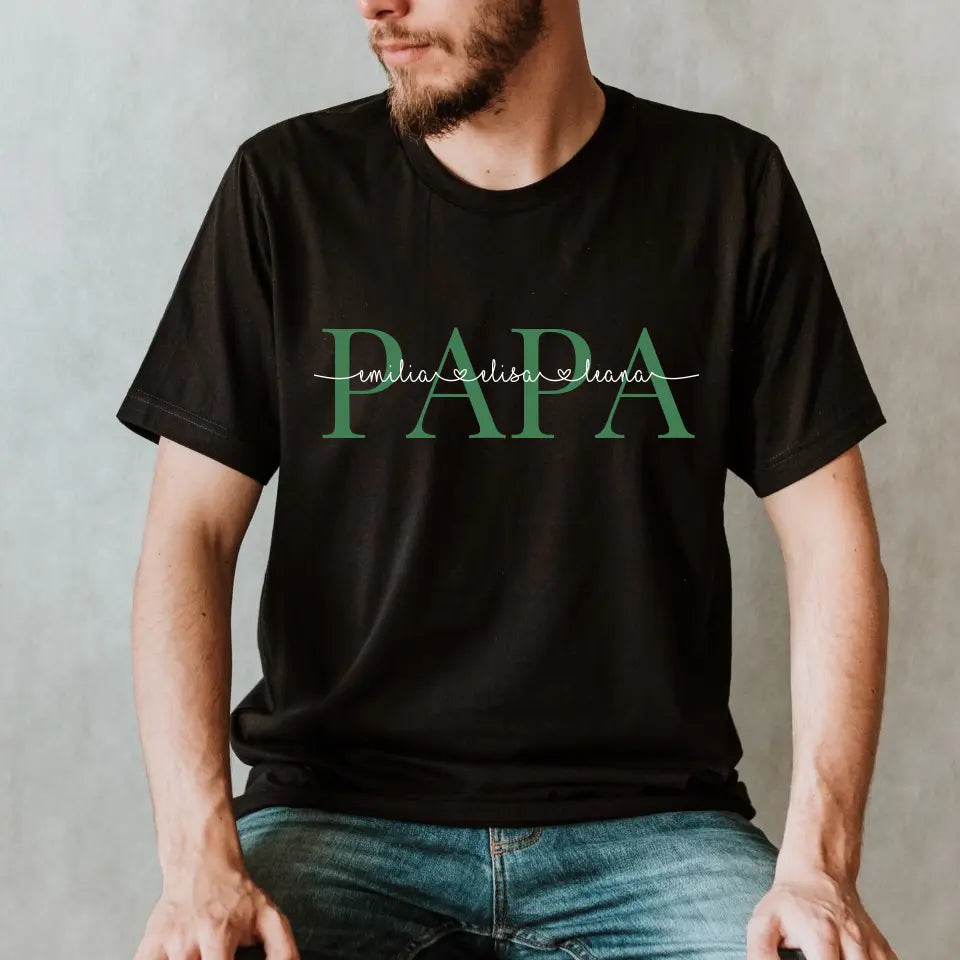 Personalisiertes T-Shirt für Väter schwarz