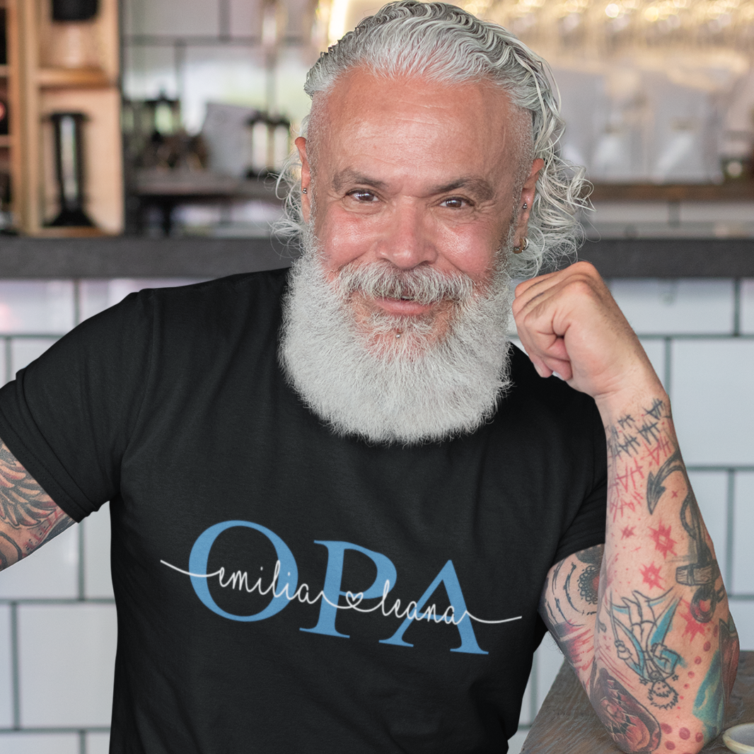 Personalisiertes T-Shirt für Opas schwarz